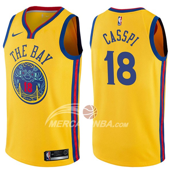 Maglia NBA Golden State Warriors Omri Casspi Chinese Heritage Ciudad 2017-18 Or